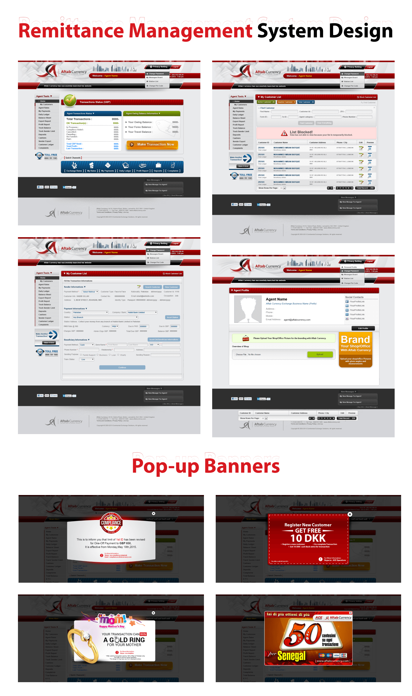 Website for Aftab Currency Exchange - ACE Money Transfer in United Kingdom