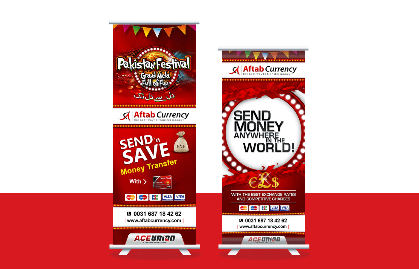 Popup banners for Aftab Currency Exchange - ACE Money Transfer in United Kingdom