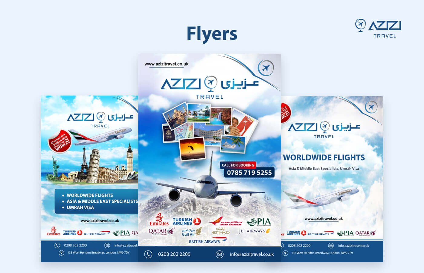 Flyers posters for Azizi Money transfer in United Kingdom