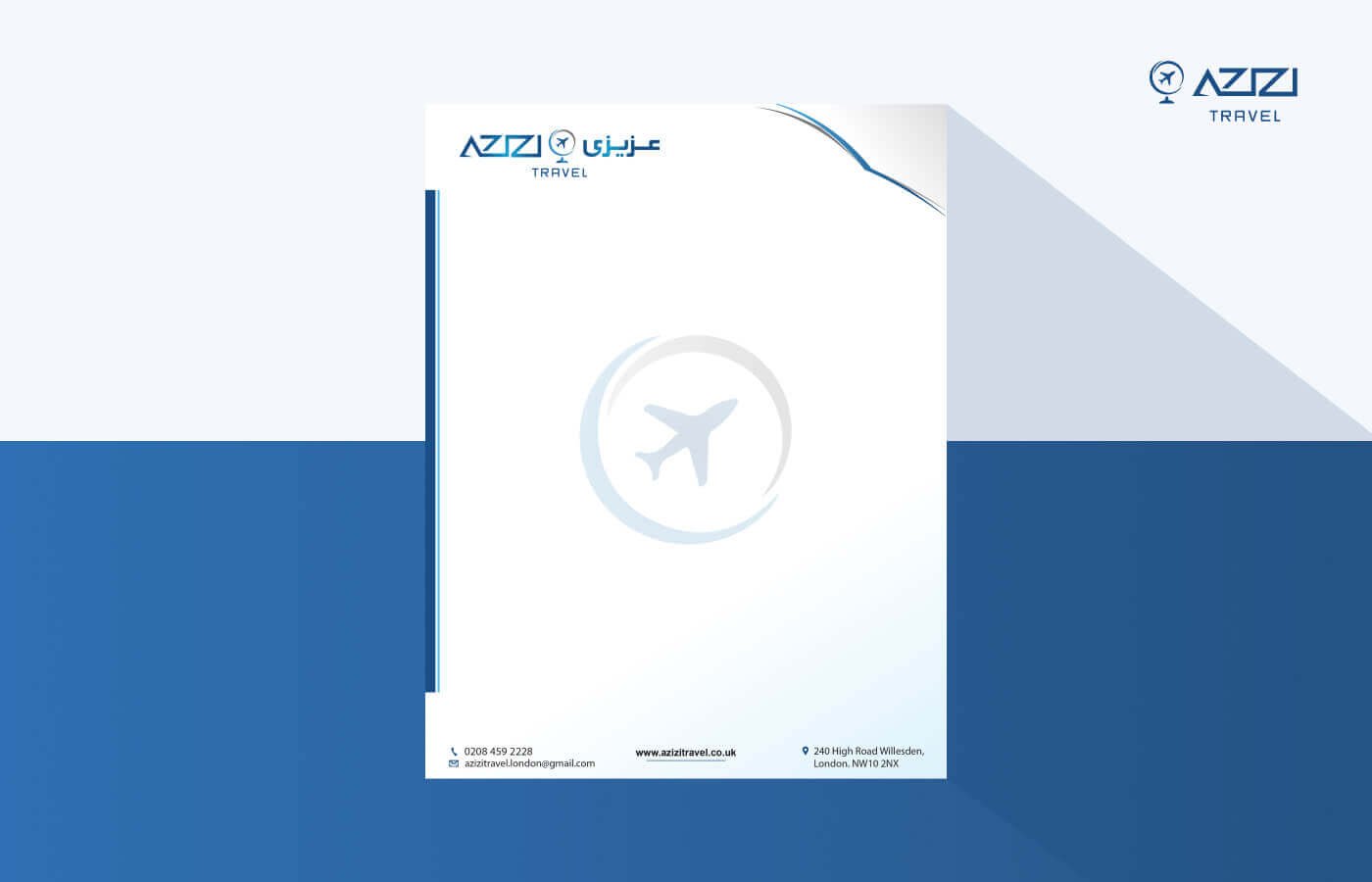 Letterhead for Azizi Money transfer in United Kingdom