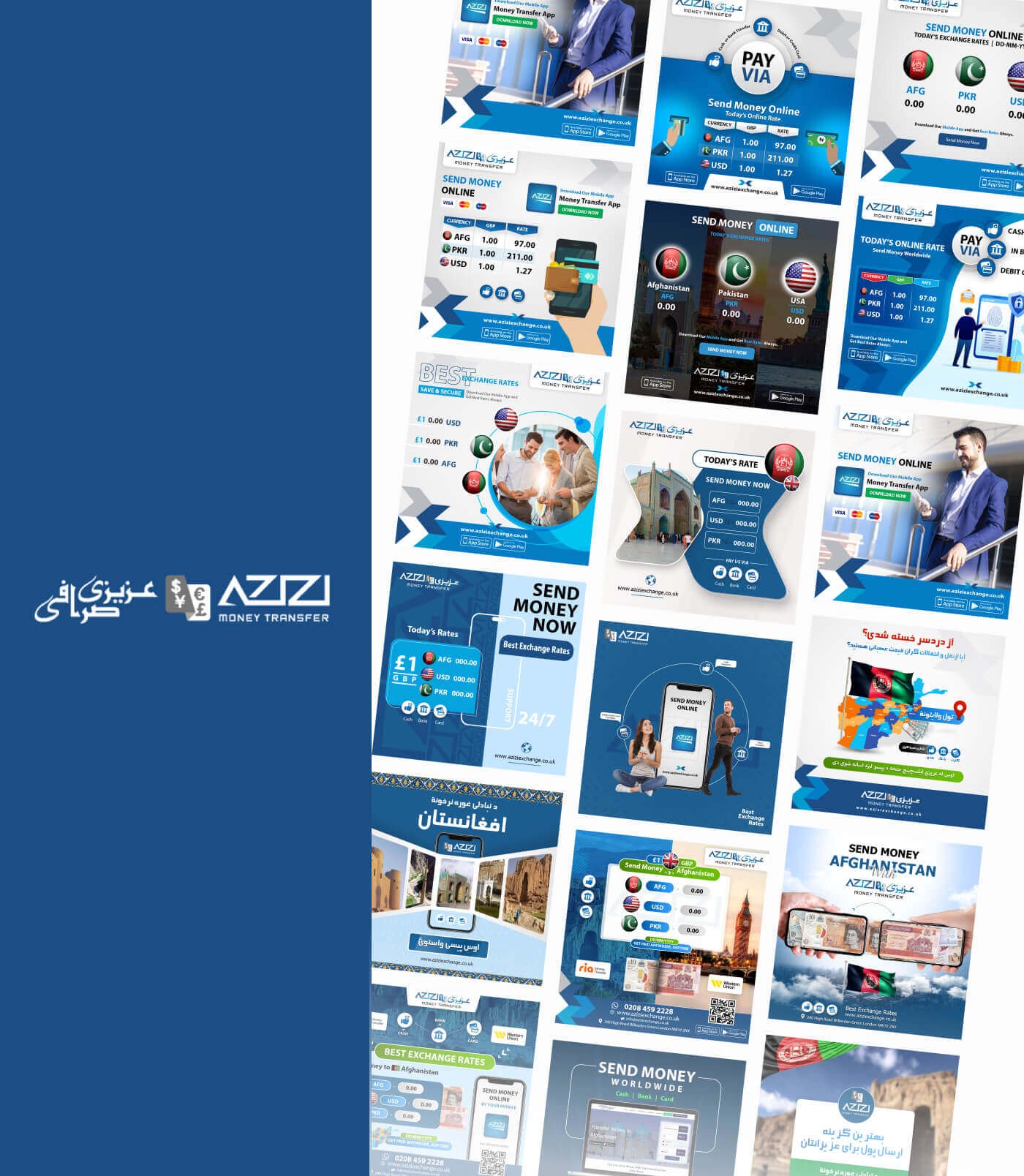 Social media branding for Azizi Money transfer in United Kingdom