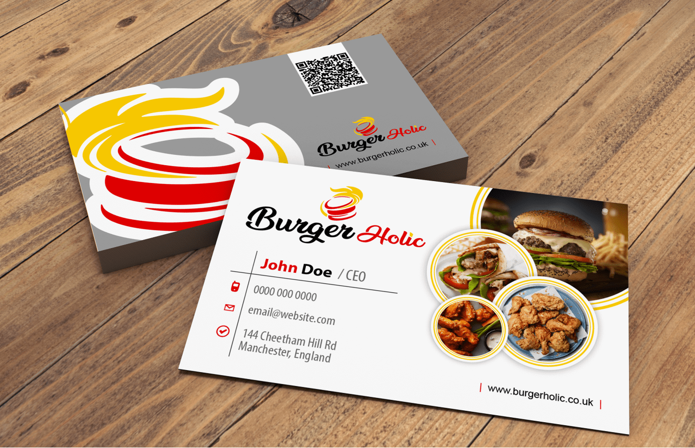 Business card for Burger Holic in United Kingdom