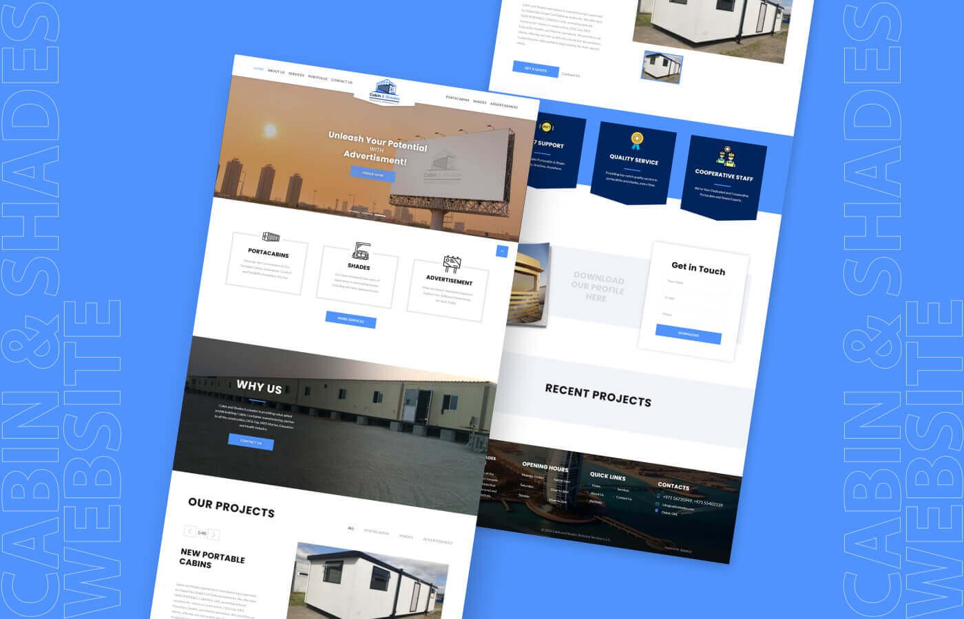 Website for Cabin and Shades Technical Services LLC in United Arab Emirates