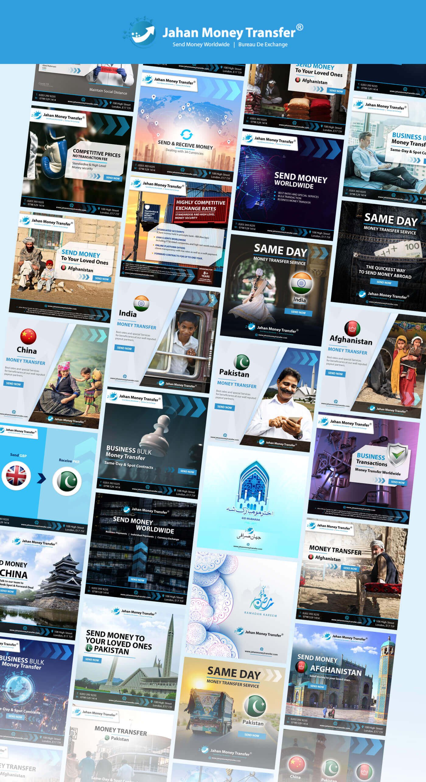 Social media branding for Jahan Money Transfer in United Kingdom