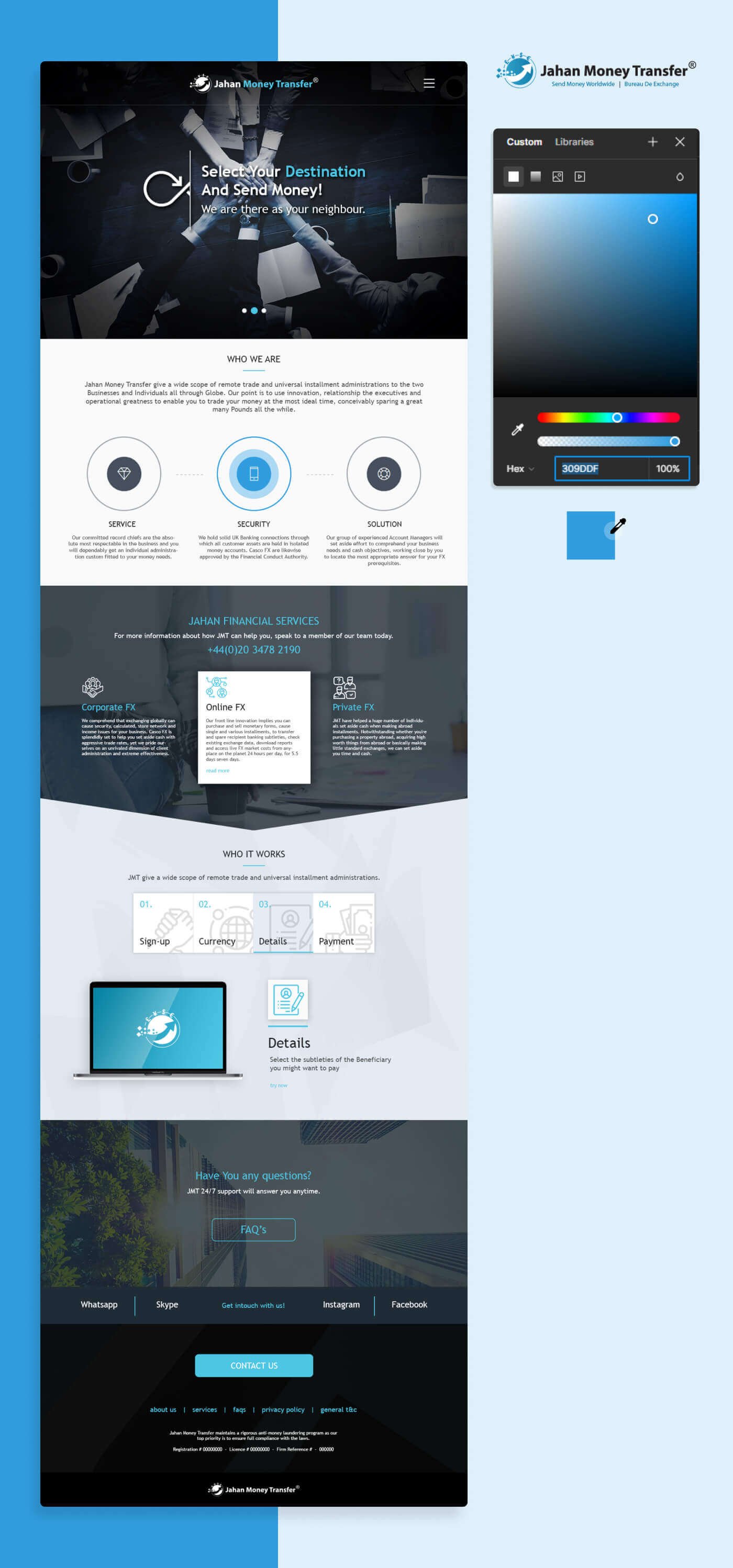 Website for Jahan Money Transfer in United Kingdom