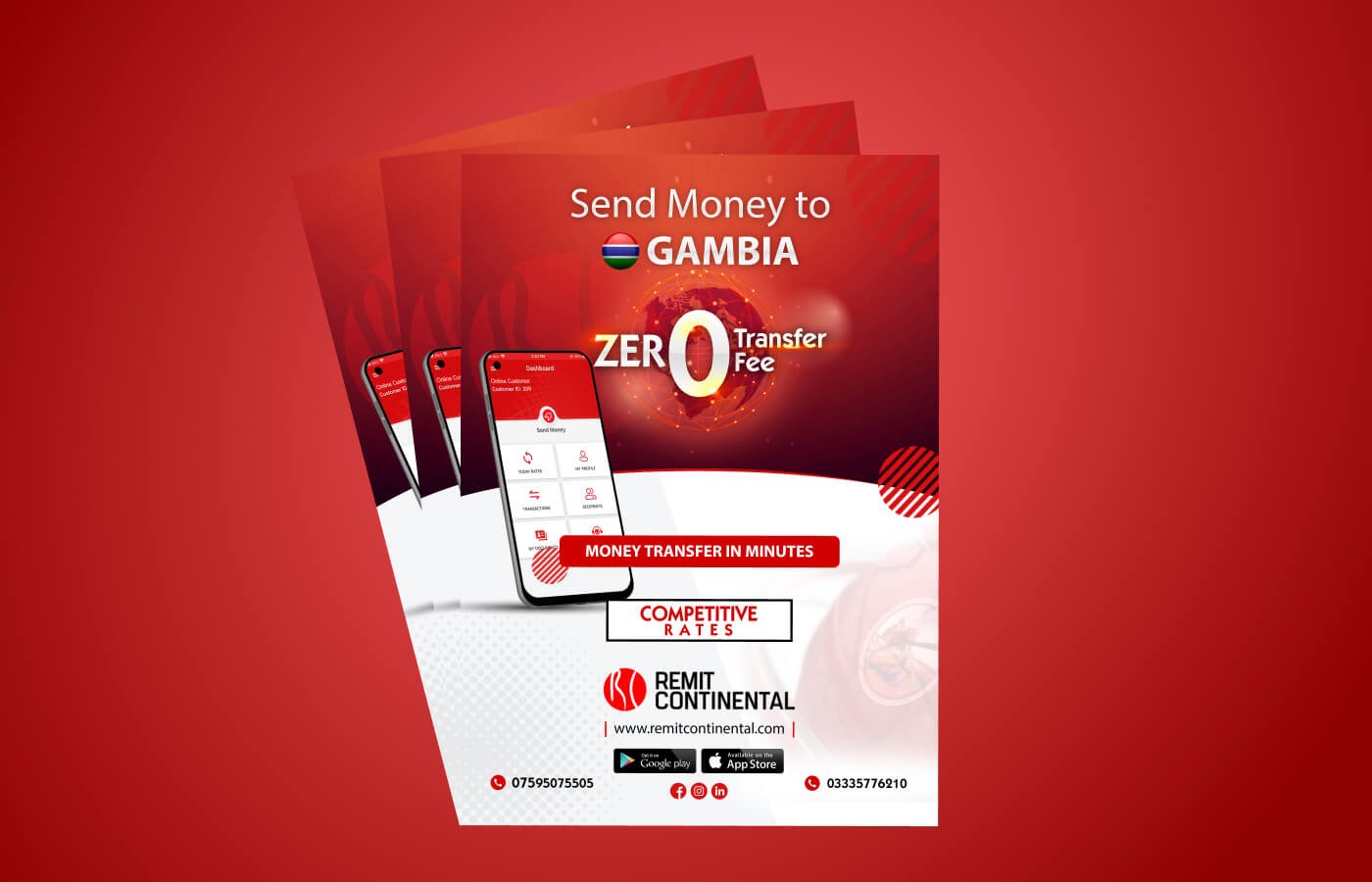 Flyers posters for Remit Continental in United Kingdom