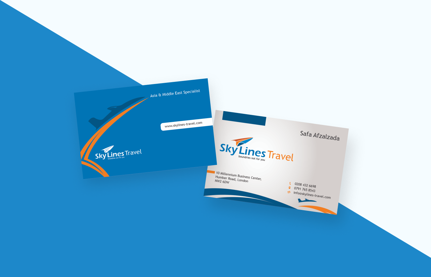 Business card for Skyline Travel in United Kingdom