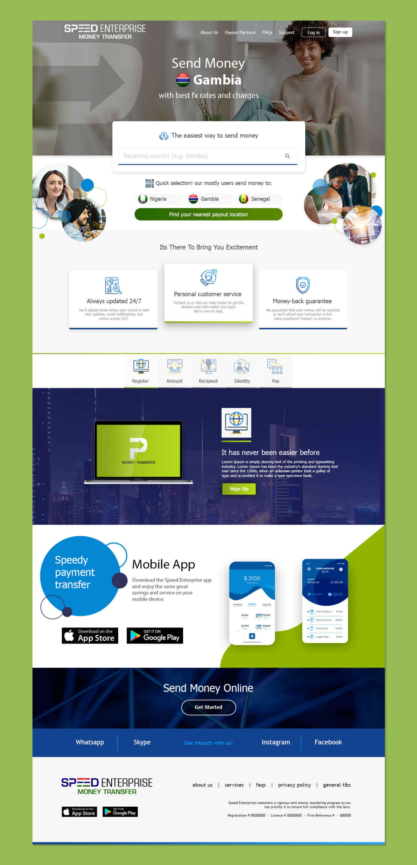 Website for Speed Enterprice Money Transfer in 