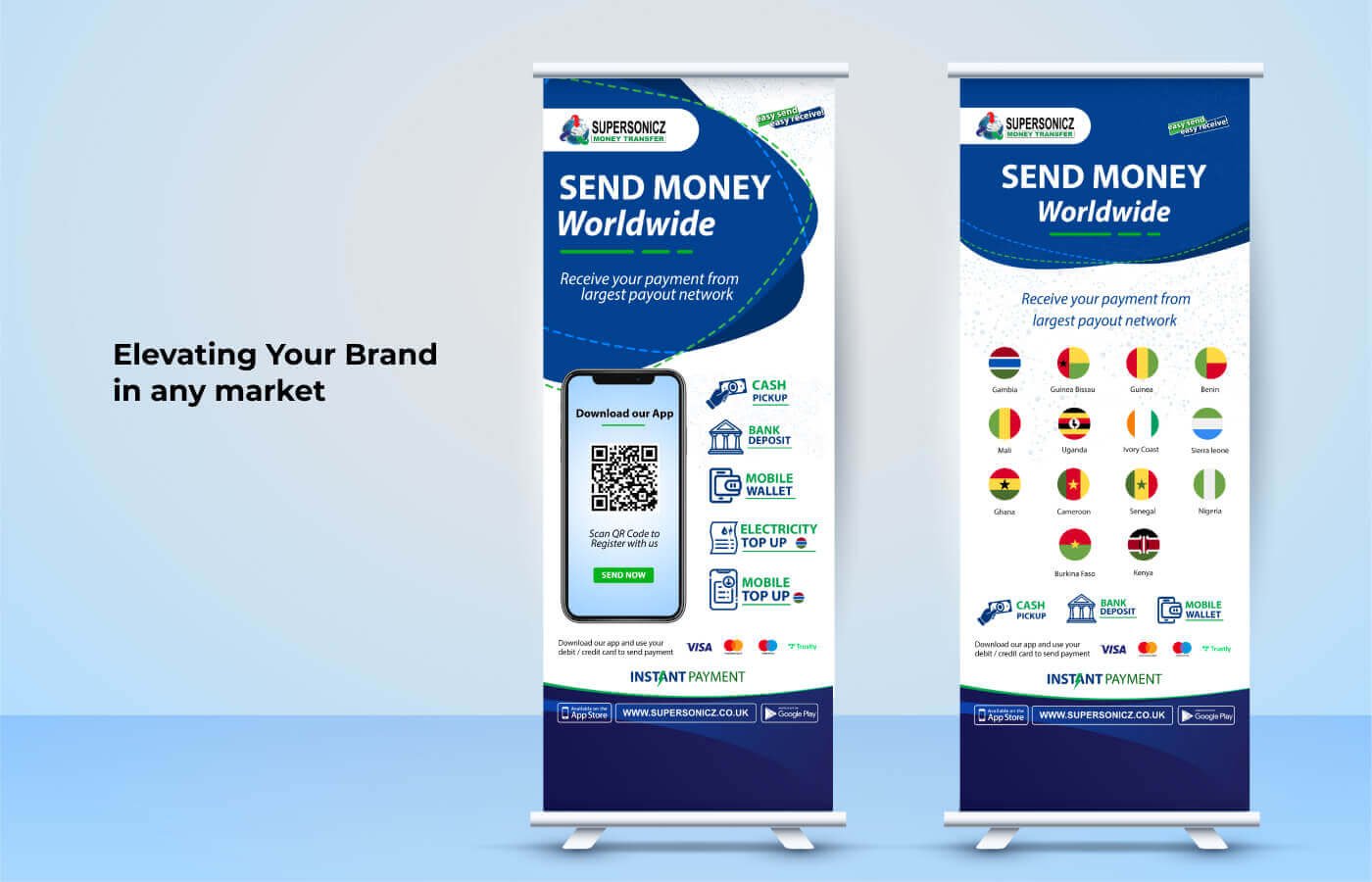 Popup banners for Supersonicz Money Transfer in United Kingdom