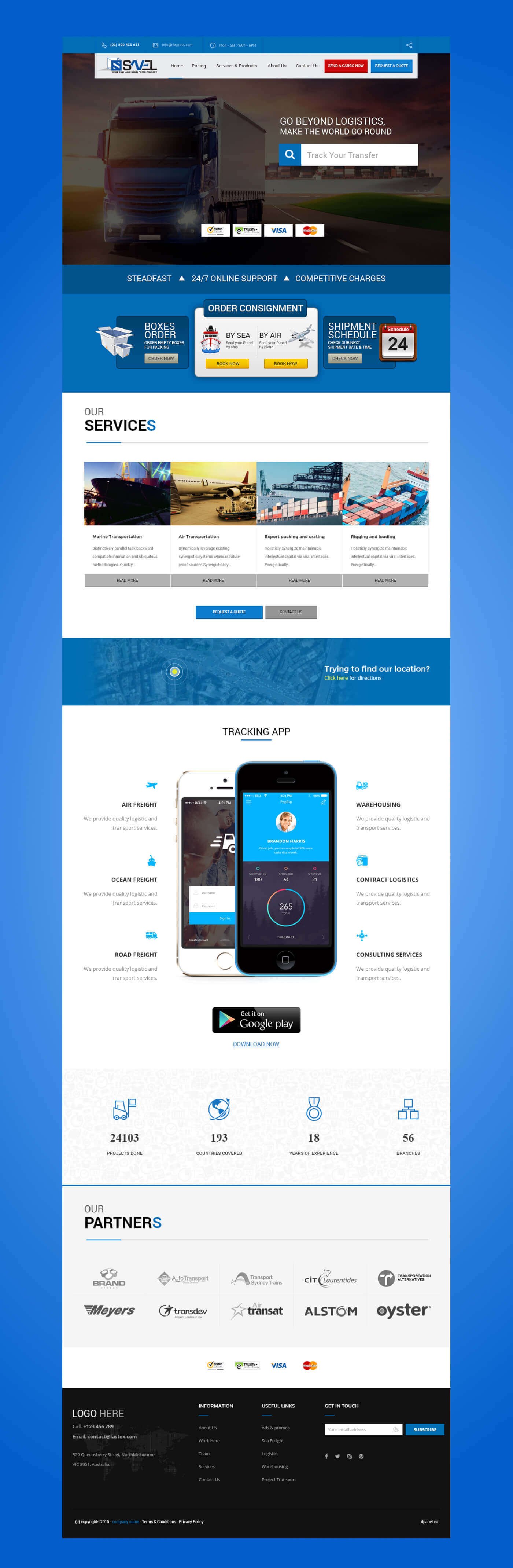 Website for Super Snell Worldwide Cargo Company in United Kingdom