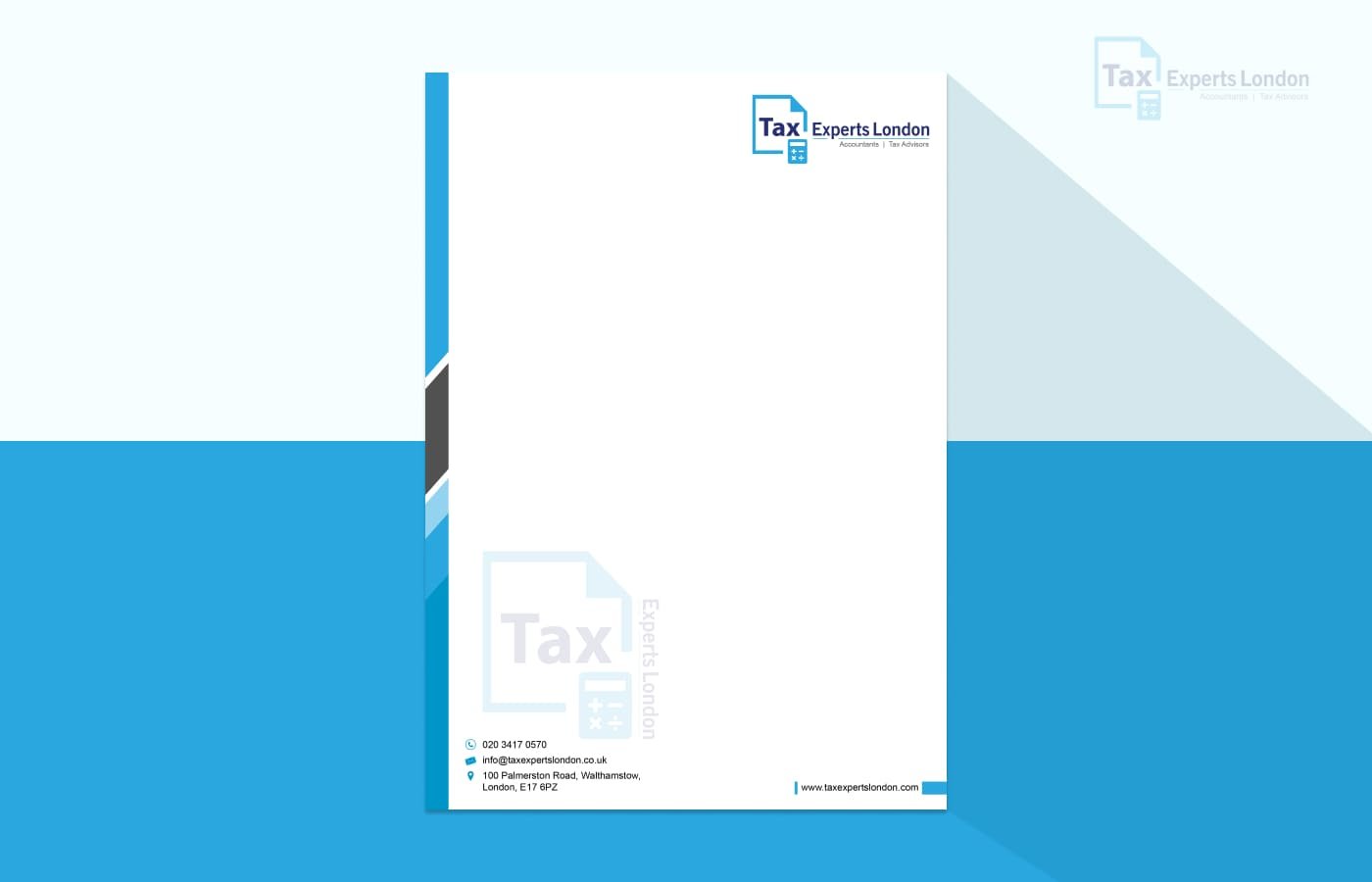 Letterhead for Tax Experts London - Accountancy Firm in United Kingdom