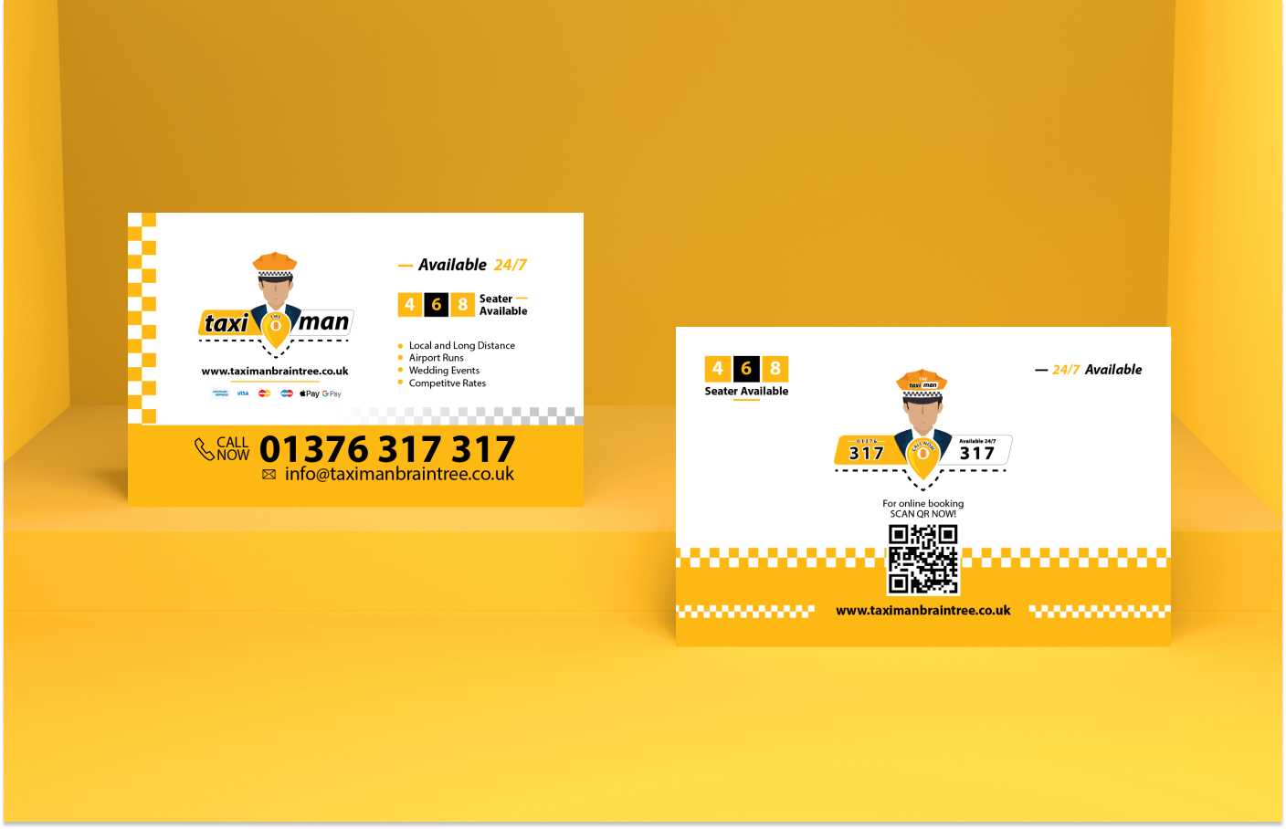 Business card for The Taxi Man - Taxi Service in United Kingdom