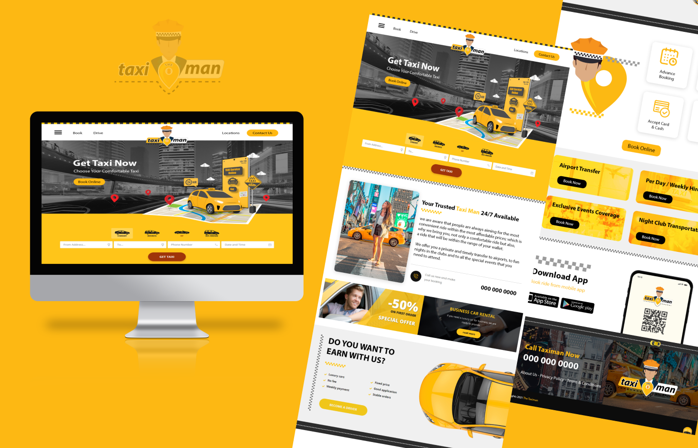 Website for The Taxi Man - Taxi Service in United Kingdom