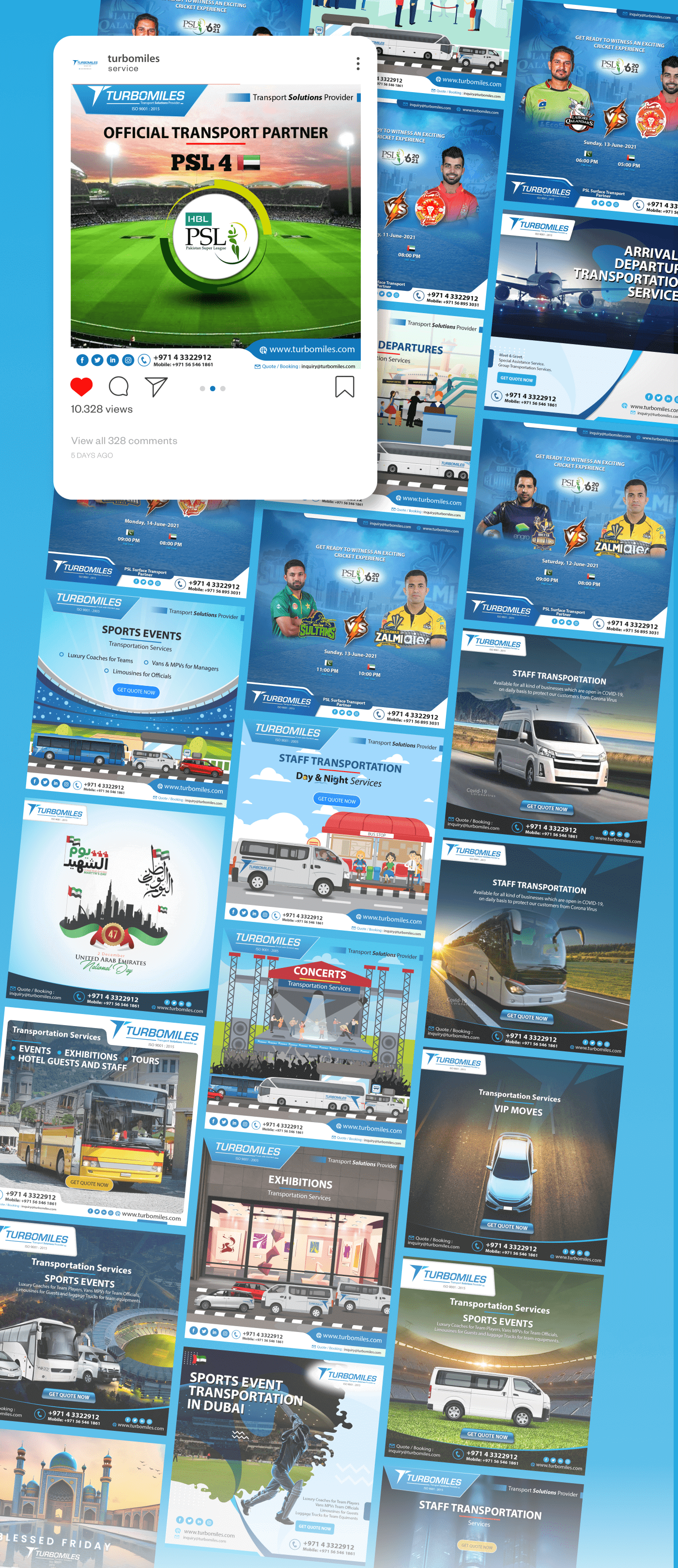 Social media branding for Turbomiles- Transport Solution Provder in United Arab Emirates