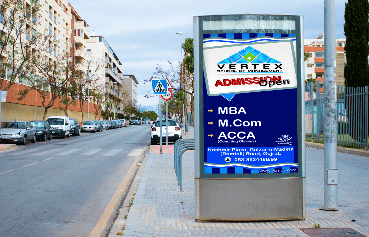 Billboards for Vertex School Of Management in Pakistan