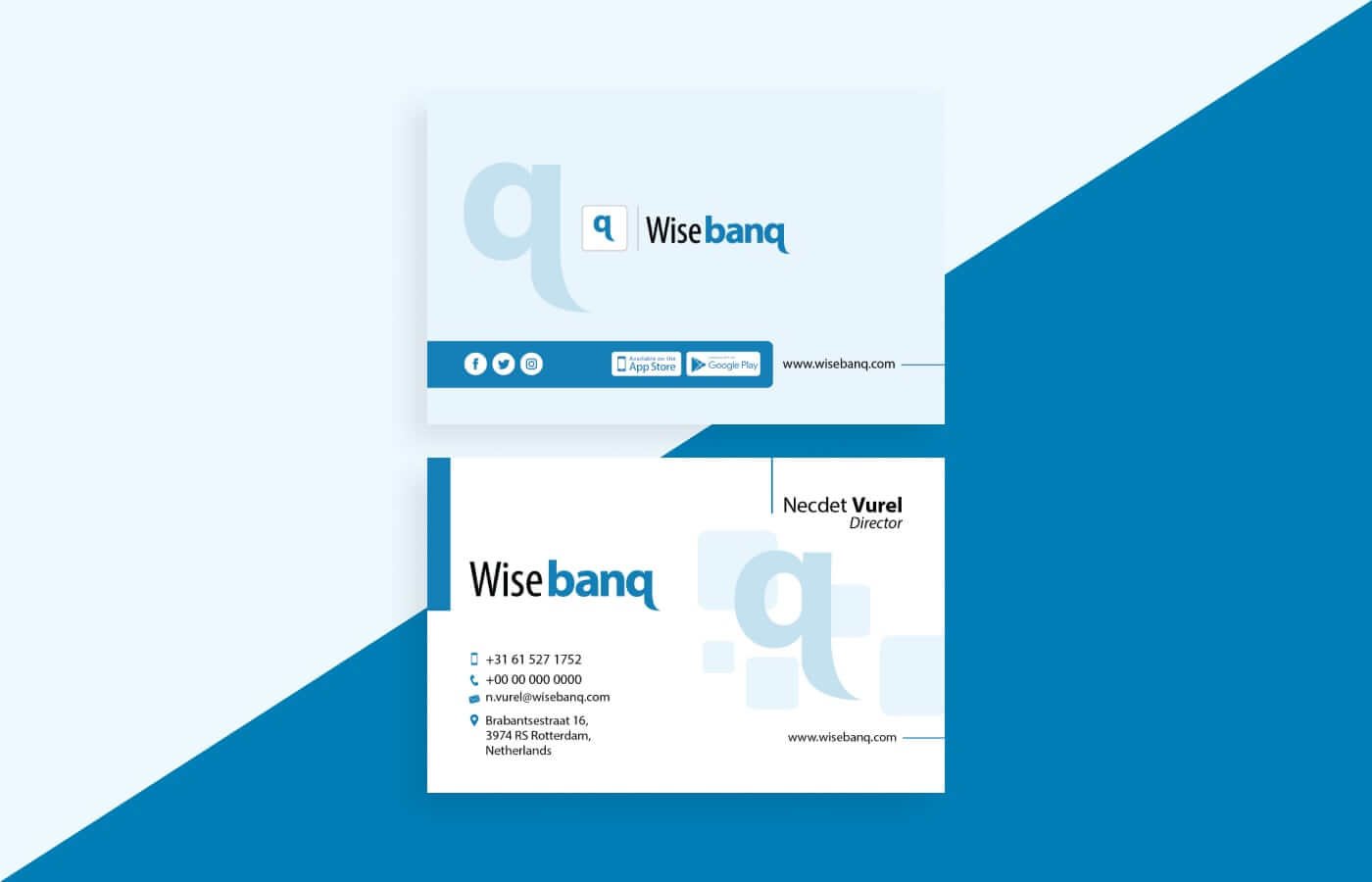 Business card for Wisebanq  in Europe