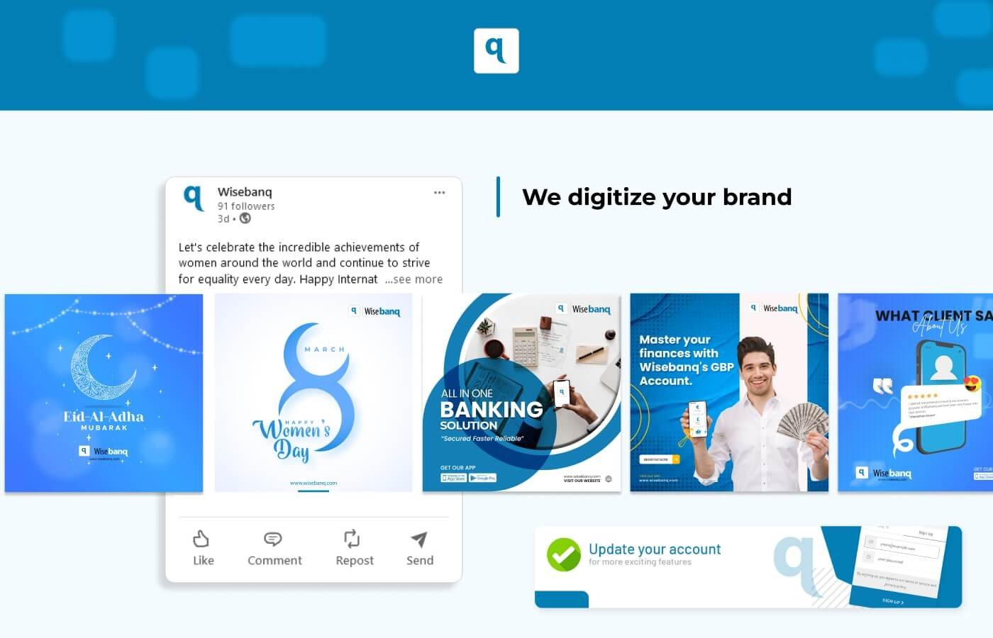 Social media branding for Wisebanq  in Europe