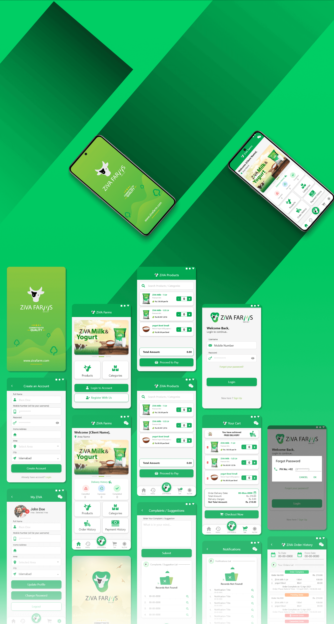 Mobile app for ZIVA Farms in Pakistan