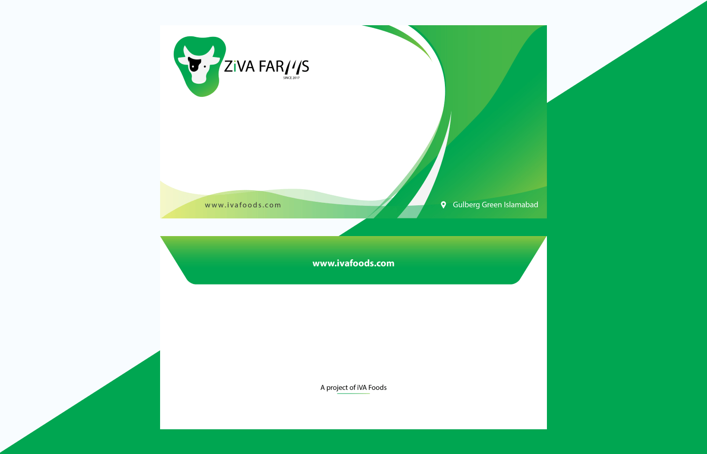 Letterhead for ZIVA Farms in Pakistan